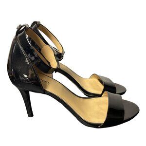 Michael Kors Women's Black Patent Leather w/Ankle Strap Size 7.5"-SKU 1861